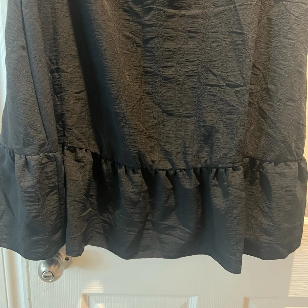 SHEIN Black Ruffle Midi Dress - Picture 3 of 4